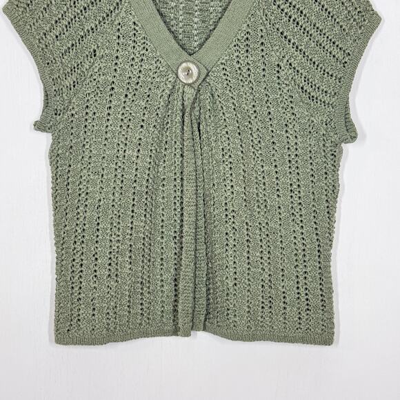 Carole Little Cardigan Sweater Womens XL Green Boho Cottagecore Fairy Goblin Y2K - Picture 4 of 8